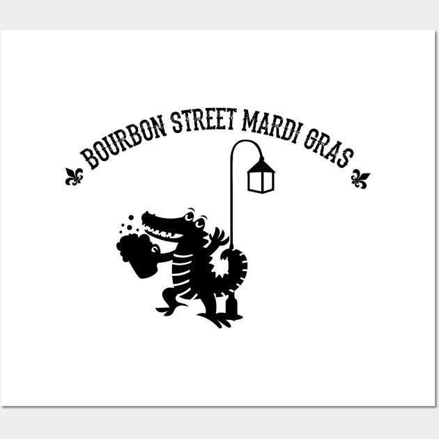 Bourbon Street Mardi Gras Beer Celebration Parade Wall Art by BUBLTEES